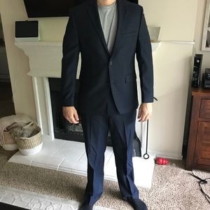 alfani navy blue suit